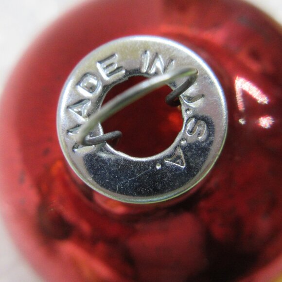 2 Paragon Venetian Dew Stencil Glass Christmas Ornaments Red & Blue Vintage - Picture 13 of 13